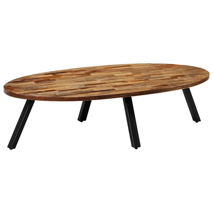 vidaXL Table basse en teck massif recyclé Ovale 120x60x30 cm