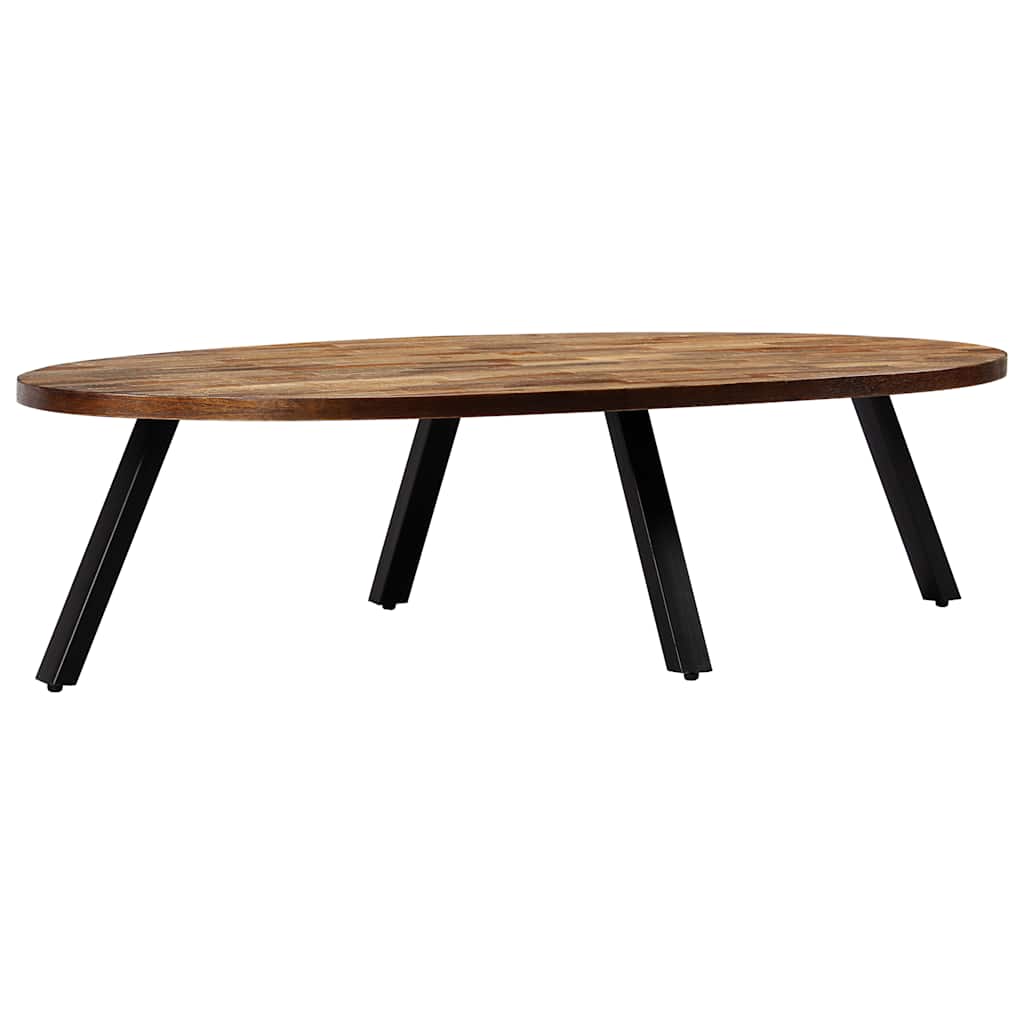 vidaXL Table basse en teck massif recyclé Ovale 120x60x30 cm