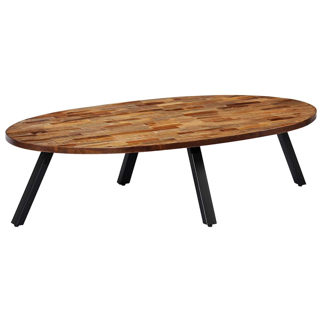 vidaXL Table basse en teck massif recyclé Ovale 120x60x30 cm