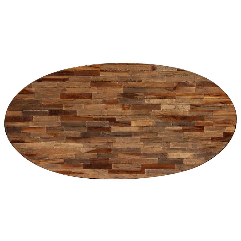 vidaXL Table basse en teck massif recyclé Ovale 120x60x30 cm