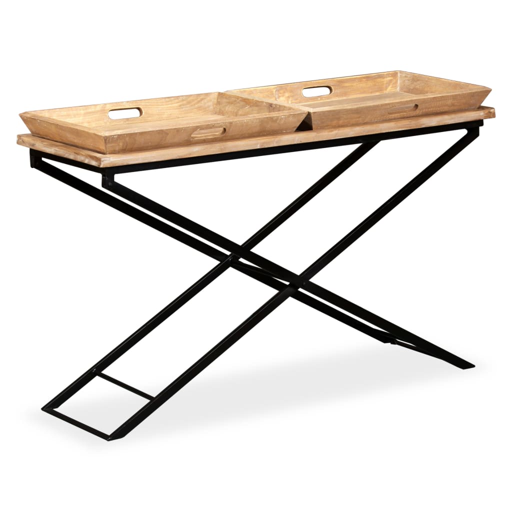 vidaXL Console en bois de manguier massif 130 x 40 x 80 cm