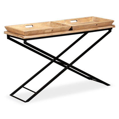 vidaXL Console en bois de manguier massif 130 x 40 x 80 cm