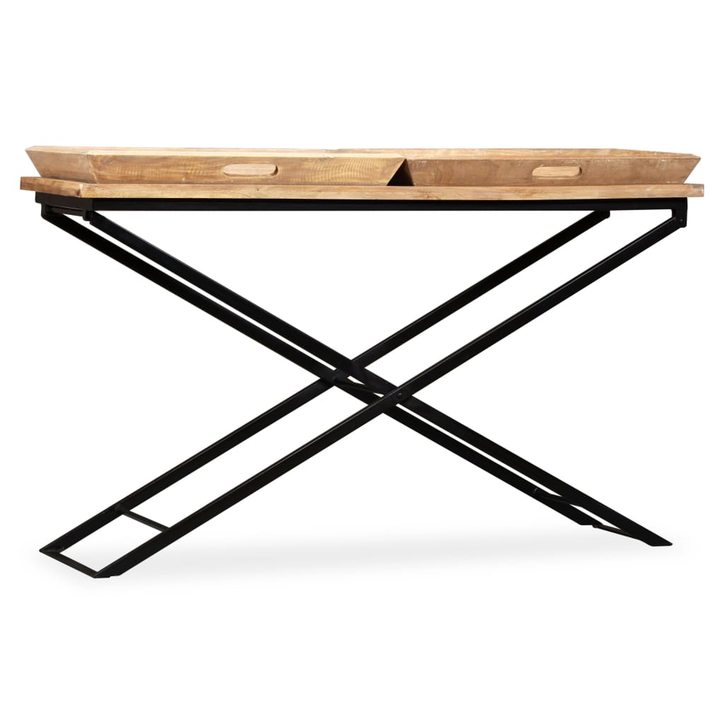 vidaXL Console en bois de manguier massif 130 x 40 x 80 cm