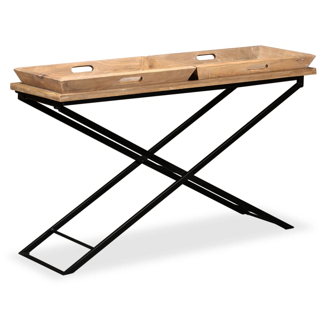 vidaXL Console en bois de manguier massif 130 x 40 x 80 cm