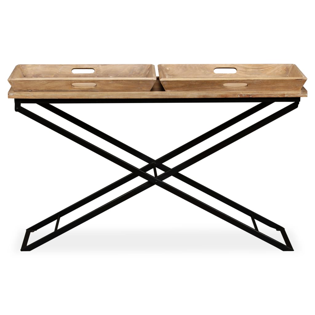 vidaXL Console en bois de manguier massif 130 x 40 x 80 cm