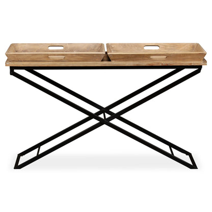 vidaXL Console en bois de manguier massif 130 x 40 x 80 cm