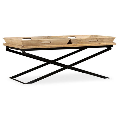 vidaXL Table basse en bois de manguier massif 110 x 55 x 42 cm