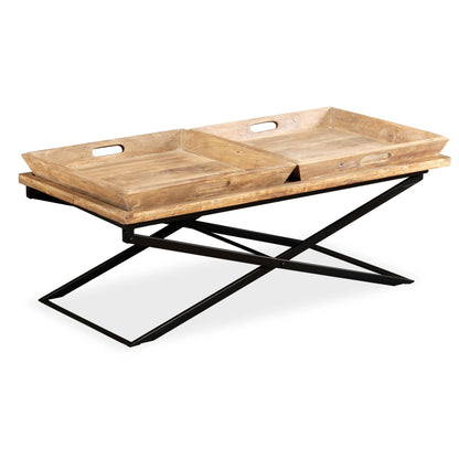 vidaXL Table basse en bois de manguier massif 110 x 55 x 42 cm