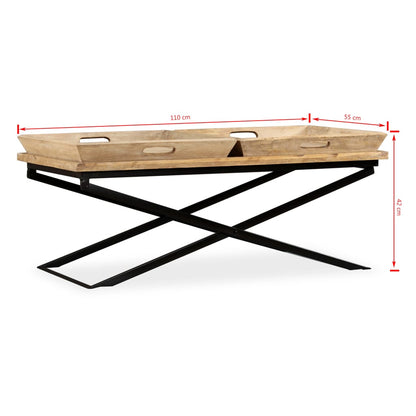 vidaXL Table basse en bois de manguier massif 110 x 55 x 42 cm
