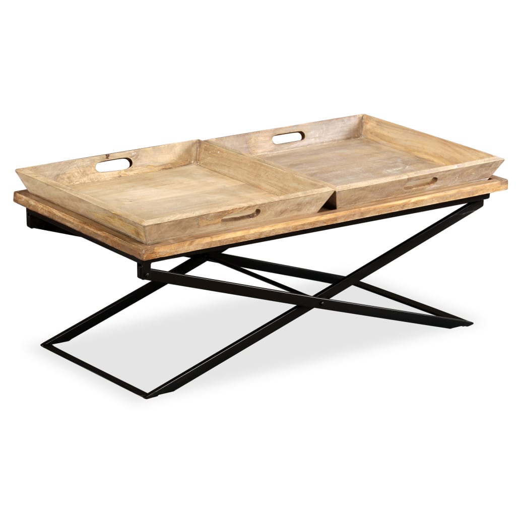 vidaXL Table basse en bois de manguier massif 110 x 55 x 42 cm