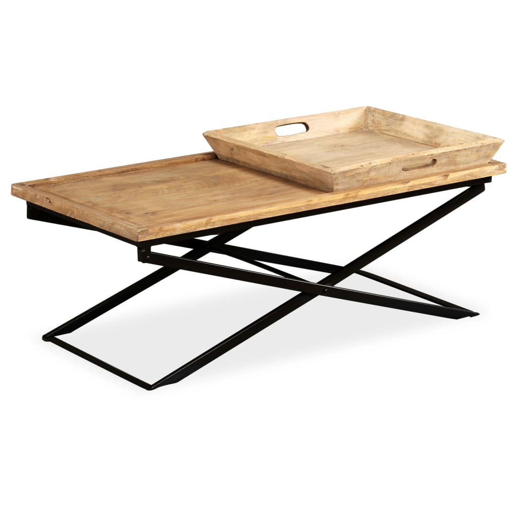 vidaXL Table basse en bois de manguier massif 110 x 55 x 42 cm