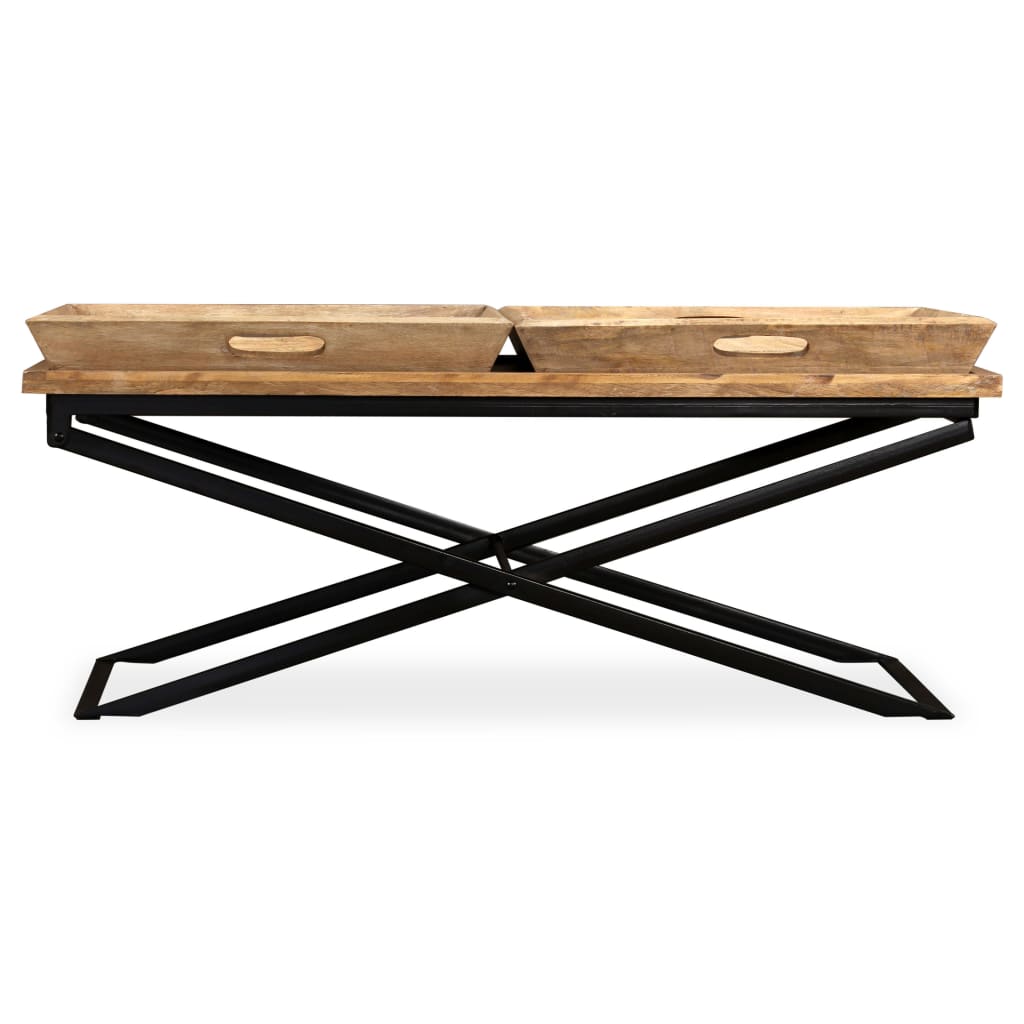 vidaXL Table basse en bois de manguier massif 110 x 55 x 42 cm