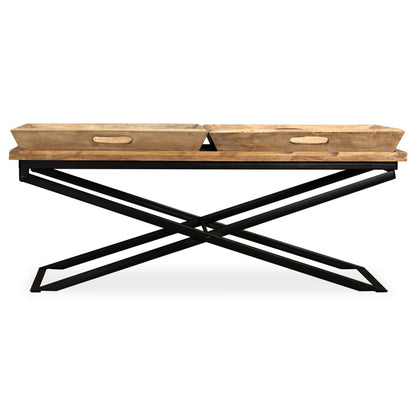vidaXL Table basse en bois de manguier massif 110 x 55 x 42 cm