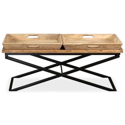 vidaXL Table basse en bois de manguier massif 110 x 55 x 42 cm