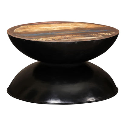 vidaXL Table basse en bois de récupération massif avec pied noir 60x60x33 cm