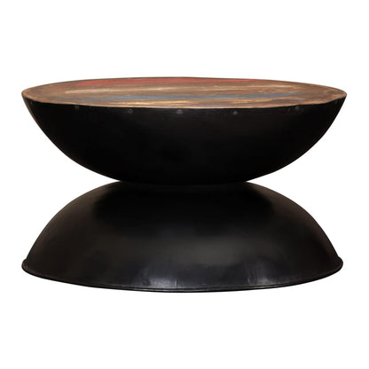 vidaXL Table basse en bois de récupération massif avec pied noir 60x60x33 cm