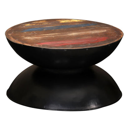 vidaXL Table basse en bois de récupération massif avec pied noir 60x60x33 cm