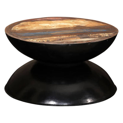 vidaXL Table basse en bois de récupération massif avec pied noir 60x60x33 cm
