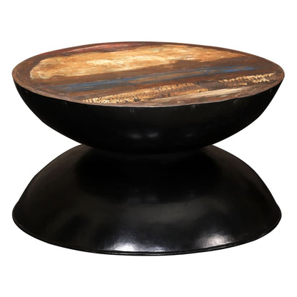 vidaXL Table basse en bois de récupération massif avec pied noir 60x60x33 cm