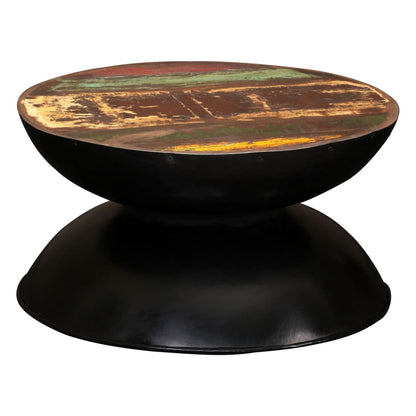 vidaXL Table basse en bois de récupération massif avec pied noir 60x60x33 cm