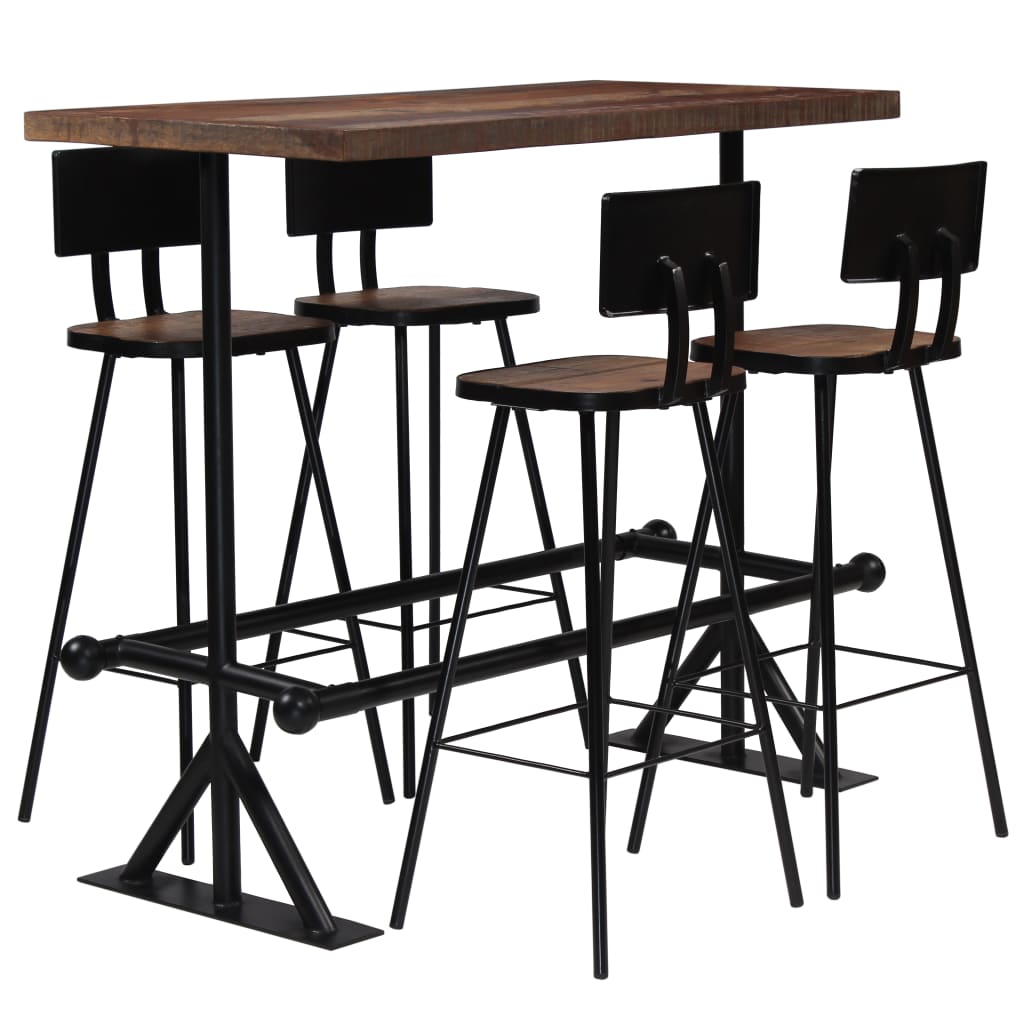 vidaXL Ensemble de bar 5 pcs. en bois de récupération massif