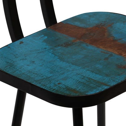 vidaXL Ensemble de bar 3 pcs Bois de récupération Massif Multicolore