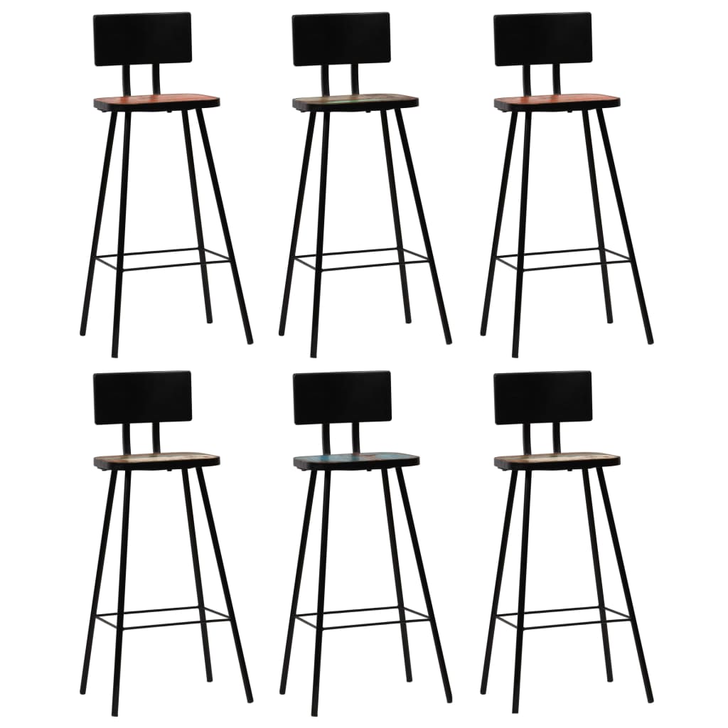 vidaXL Ensemble de bar 7 pcs Bois de récupération massif Multicolore