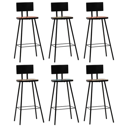 vidaXL Ensemble de bar 7 pcs Bois de récupération massif Multicolore
