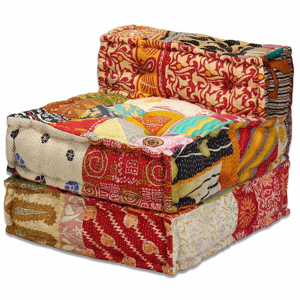 vidaXL 3-Sitzer Modularer Pouf Patchwork Stoff