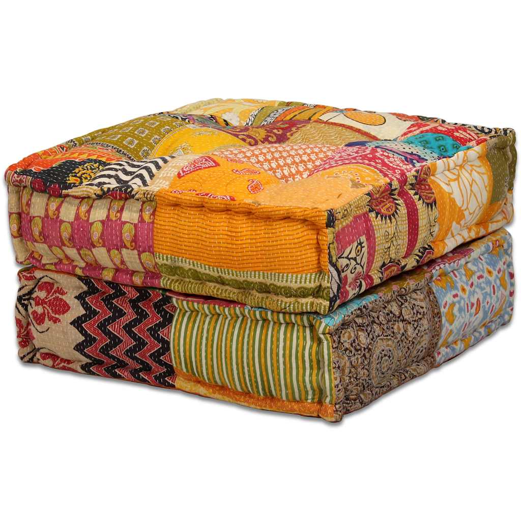 vidaXL Pouf modulaire 4 places en tissu patchwork