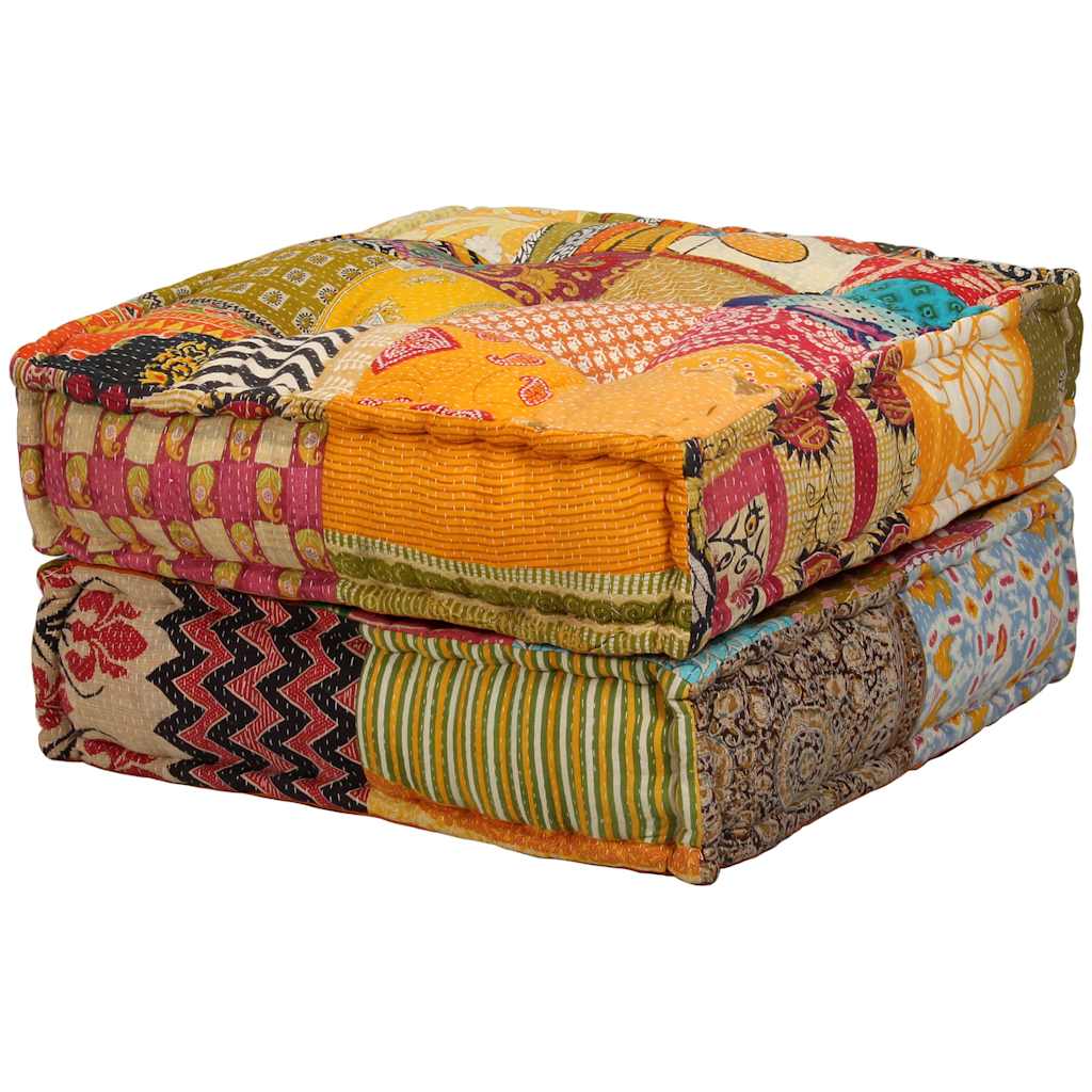vidaXL Pouf modulaire 2 places en tissu patchwork