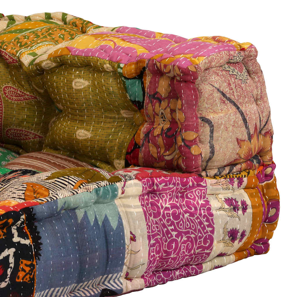 vidaXL 2-Sitzer Modularer Pouf Patchwork Stoff