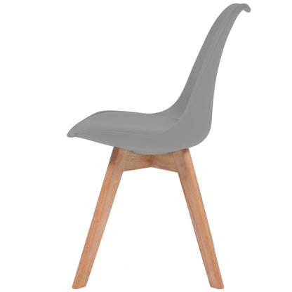 vidaXL Esszimmerstühle 6 Stk. Grau Kunststoff