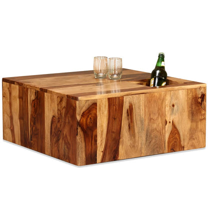 vidaXL Table basse en bois d'acacia massif 70x70x30 cm