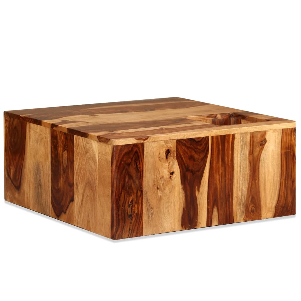 vidaXL Table basse en bois d'acacia massif 70x70x30 cm