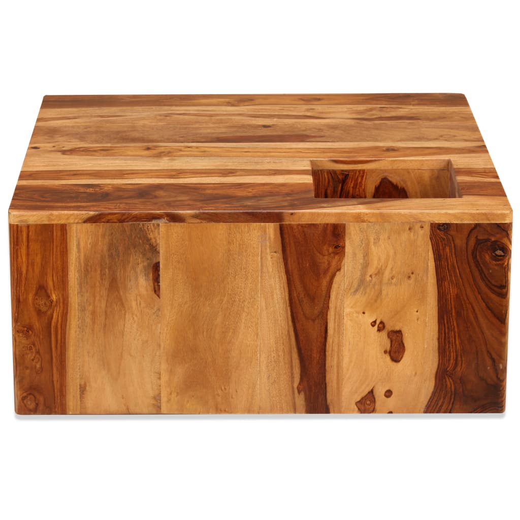 vidaXL Table basse en bois d'acacia massif 70x70x30 cm