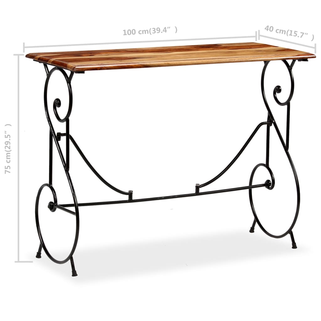 vidaXL Konsolentisch Massivholz Akazie 100 x 40 x 75 cm