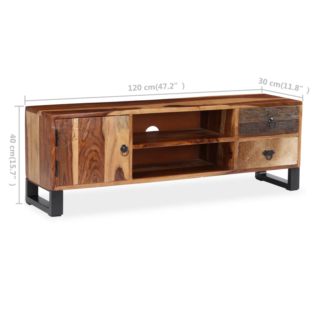 vidaXL Meuble TV en bois d'acacia massif 120x30x40 cm
