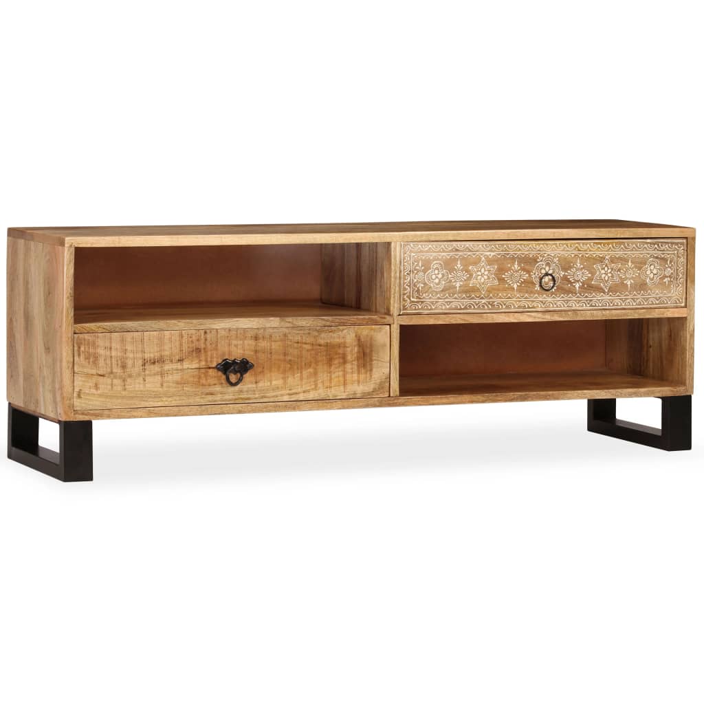 vidaXL Meuble TV Bois de manguier massif 120x30x40 cm