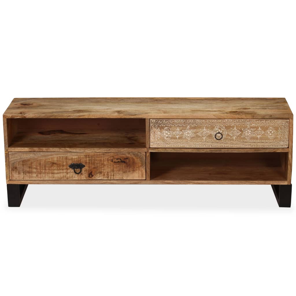 vidaXL Meuble TV Bois de manguier massif 120x30x40 cm