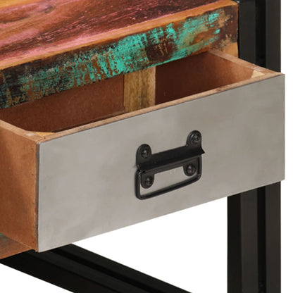 vidaXL Table basse avec 3 tiroirs en bois de récupération massif 100x50x35 cm