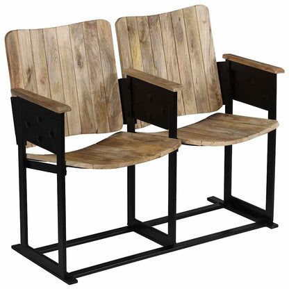 vidaXL 2-Sitzer-Bank Massivholz Mango und Stahl