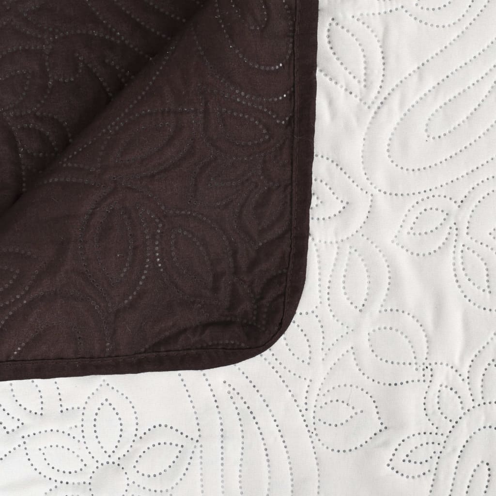 vidaXL Couvre-lit réversible matelassé 170 x 210 cm Crème et marron