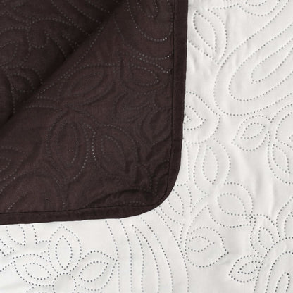 vidaXL Couvre-lit réversible matelassé 170 x 210 cm Crème et marron