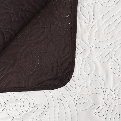 vidaXL Couvre-lit réversible matelassé 220 x 240 cm Crème et marron
