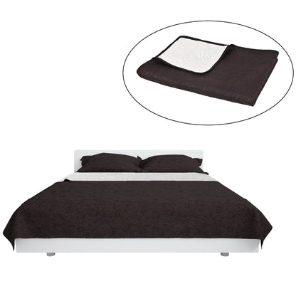 vidaXL Couvre-lit réversible matelassé 230 x 260 cm crème et marron