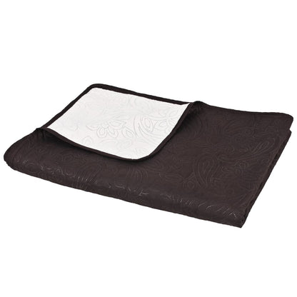 vidaXL Couvre-lit réversible matelassé 230 x 260 cm crème et marron