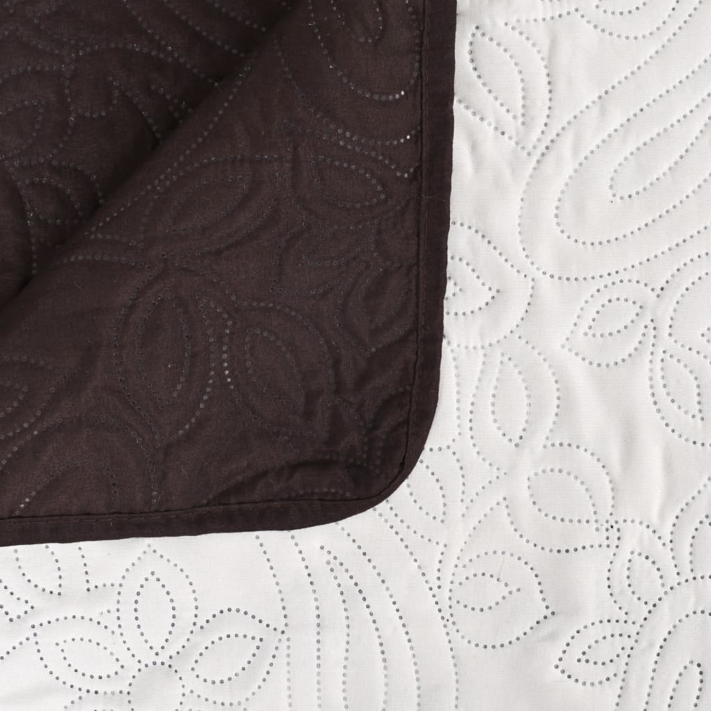 vidaXL Couvre-lit réversible matelassé 230 x 260 cm crème et marron