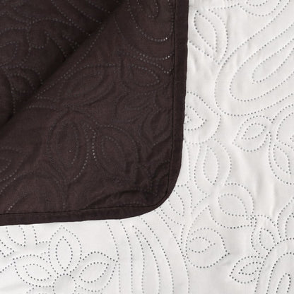 vidaXL Couvre-lit réversible matelassé 230 x 260 cm crème et marron