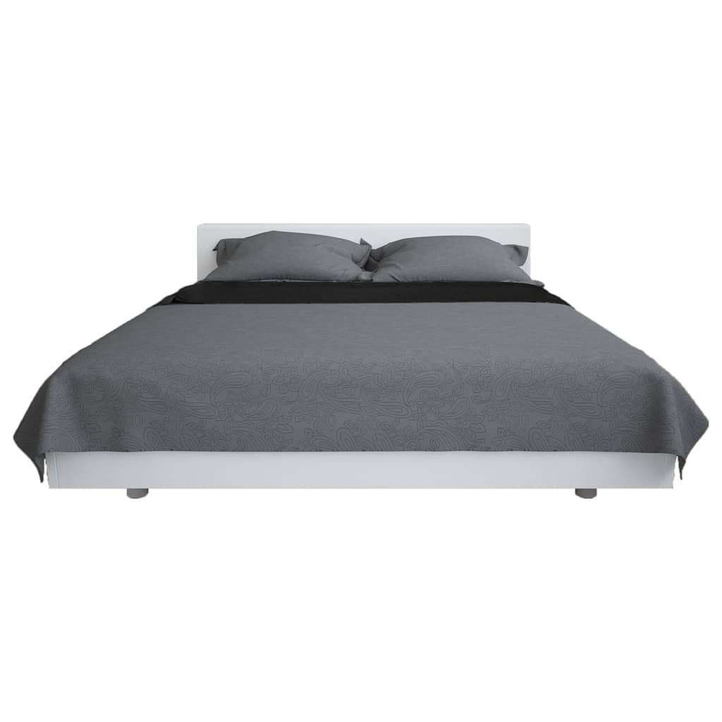 vidaXL Zweiseitige Tagesdecke Gesteppt 230 x 260 cm Grau und Schwarz